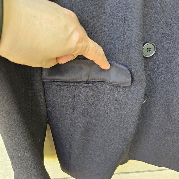 J. Crew 365 French Girl collarless double breasted black blazer size 10 - Picture 4 of 8